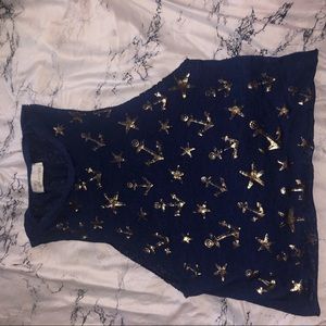Medium Navy Blue and Gold tank (no sides)